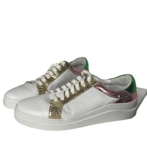 Boden Maria comfort trainers white metallic snake